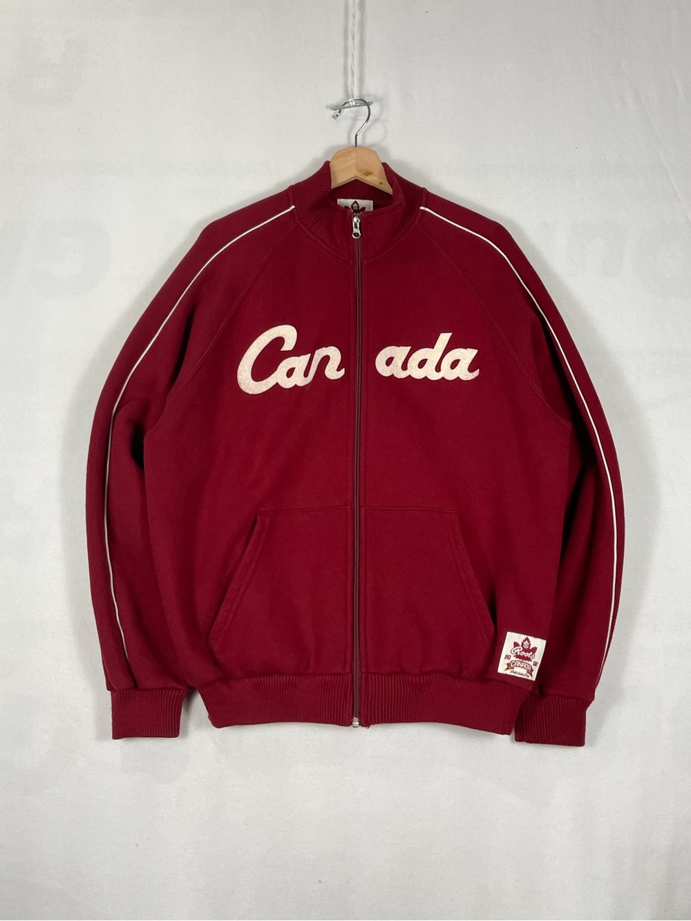 Vtg 2002 Roots Canada Salt Lake City Olympics Burgandy Full Zip Sweatshirt Sz S